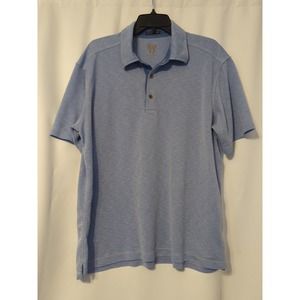Age of Wisdom Shirt Mens Large Light Blue and White Short Sleeve Polo